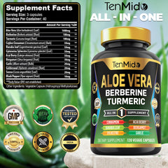 Tenmido Aloe Vera Capsules close-up of capsules highlighting potency.