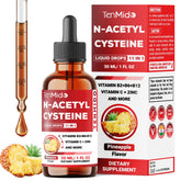 Tenmido NAC liquid drops bottle pour shows easy daily dosing for wellness