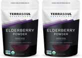 Terrasoul Elderberry Powder pack front with label, ideal for smoothies