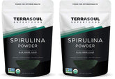 Terrasoul Organic Spirulina powder packaging close-up highlighting freshness and reseal