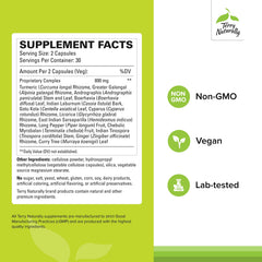 Terry Naturally Ayurvedic Digestive Formula capsules ready for daily use to support regularity.
