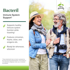 Bacteril ingredient list featuring clove, cinnamon, thyme, oregano blend.