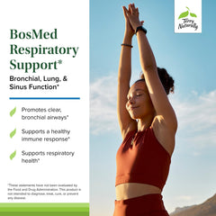 BosMed product label highlighting herbal respiratory support benefits.
