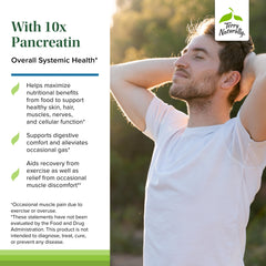 Terry Naturally Clinical Digestive Enzymes ingredients showcase pancreatin, papain, bromelain.