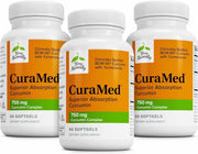 Terry Naturally CuraMed 750mg bottle front view with emphasis on curcumin potency