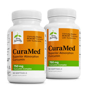 Terry Naturally CuraMed 750mg brain-health bottle highlighting potent curcuminoids.
