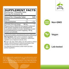 CuraMed chewable tablets by Terry Naturally shown for easy daily use.