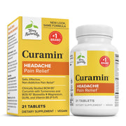 Terry Naturally Curamin Headache bottle front shows a formula to support occasional fatigue-related headaches.