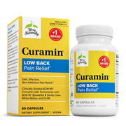 Terry Naturally Curamin low back bottle shows capsules for potential back comfort support.