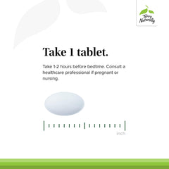 Terry Naturally bottle on nightstand evokes a restful evening routine for sleep.