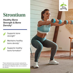 Terry Naturally Strontium bone health capsules highlighting absorption potential
