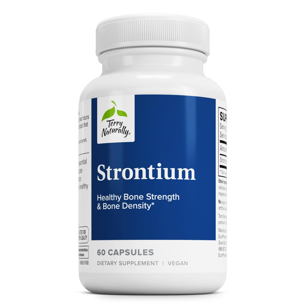 Terry Naturally Strontium bottle caps vegan capsules for bone health support