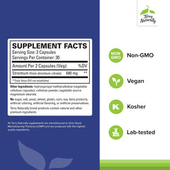 Terry Naturally Strontium vegan capsules designed for bone density support