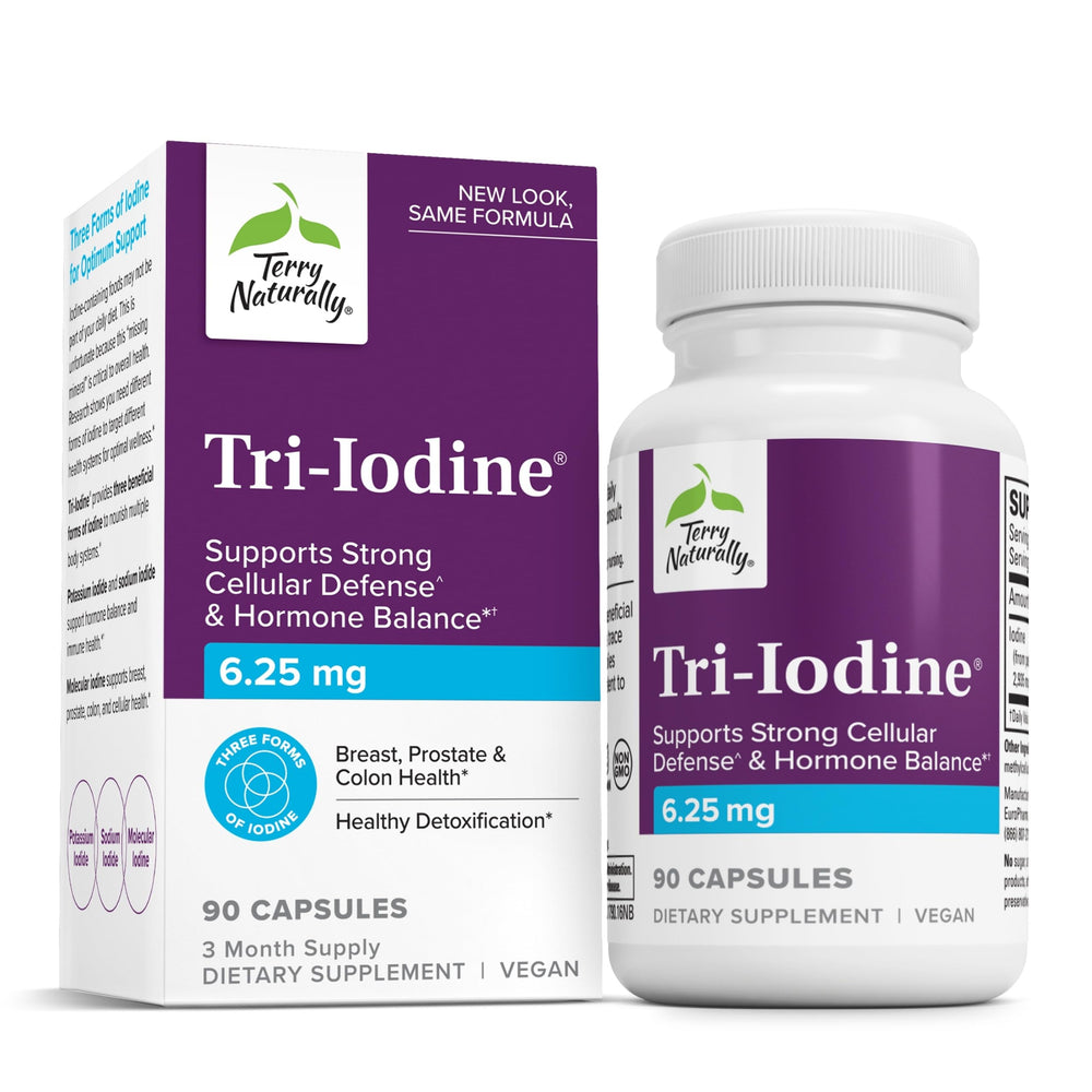 Terry Naturally Tri-Iodine bottle for daily thyroid support.