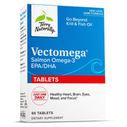 Terry Naturally Vectomega bottle displays the phospholipid omega-3 formula for easy daily use.
