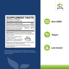 Terry Naturally Zinc Plus Selenium capsules close-up emphasizing chelated minerals.
