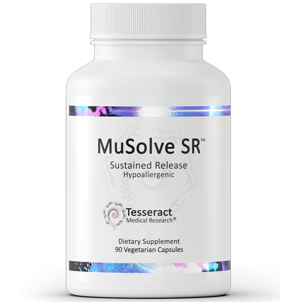 Tesseract MuSolve SR bottle on a clean surface suggesting respiratory support