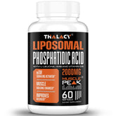 Thalacy 2000mg liposomal PA bottle highlighting high potency formula for muscle support.