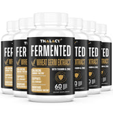 Thalacy Spermidine Wheat Germ Capsules bottle shows premium formula for healthy aging.