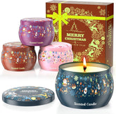THAUSDAS Aromatherapy Christmas Candle emits a warm glow for cozy evenings.