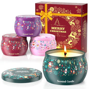 THAUSDAS Rose scented candle tin enhances ambience with floral notes for relaxing evenings.