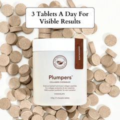 The Beauty Chef Plumpers postbiotic visual highlighting gut health support.