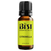 The Best Essential Oil Co citronella oil bottle promotes a fresh citrus atmosphere.