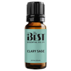 The Best Essential Oil Co Clary Sage bottle releasing a calming aroma for diffusers