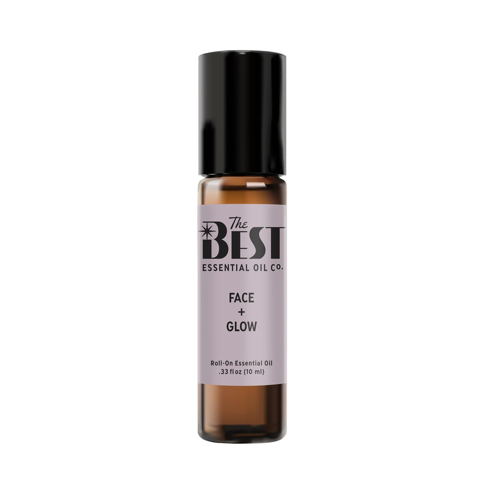 The Best Essential Oil Co Face Glow Roll-On bottle for radiant skin