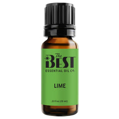 The Best Essential Oil Co Lime bottle showing pure citrus aroma for diffusion.