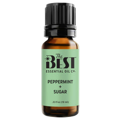 The Best Essential Oil Co Peppermint + Sugar bottle pour for a refreshing, festive aroma.