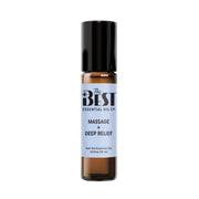 The Best Essential Oil Co roll-on bottle close-up for easy on-the-go relief.