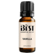 The Best Essential Oil Co vanilla oil bottle pour for a warm, calming aroma.