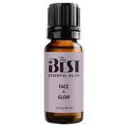 The Best Face + Glow bottle on a display stand for premium skincare routine.