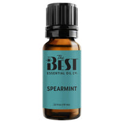 The Best Spearmint Oil bottle pour showcases purity for quick aroma release.
