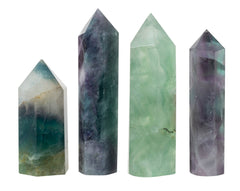 The Chrysalis Stone fluorite point height view displays natural multi-hue patterns.