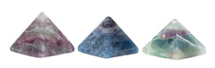 Base view of The Chrysalis Stone fluorite pyramid for decorative display
