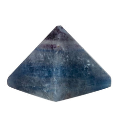 The Chrysalis Stone fluorite pyramid with swirling colors promoting calm energy