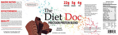 The Diet Doc protein powder scoop with Belgian Chocolate for a smooth shake