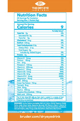 The Dry Eye Drink orange flavor packaging front for daily hydration convenience.