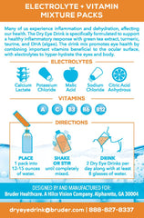 The Dry Eye Drink orange packet glass presents a refreshing sugar-free beverage.