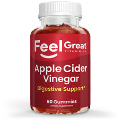 The Feel Great Vitamins ACV Gummies bottle front view for easy daily use