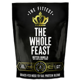 The Fittest Ever Whole Feast beef protein bottle with butter vanilla flavor for post-workout fueling