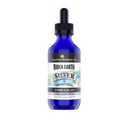 The Food Movement Co. Black Earth Silver bottle closeup highlighting nano-particle silver for absorption.