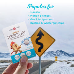 Closeup of Ginger Rescue tablets highlighting strong ginger flavor and texture