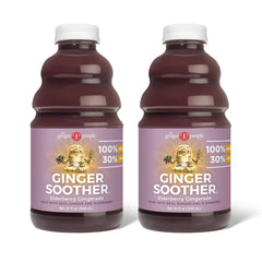 The Ginger People Ginger Soother Elderberry Gingerade bottle pour showing warm, comforting aroma.
