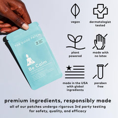 The Good Patch Be Calm Patch showcases hemp-based calm on skin