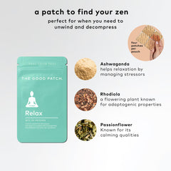 The Good Patch Relax packaging with two resealable pouches.