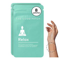 The Good Patch Relax patches on the wrist offer discreet calm during busy days.