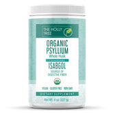The Holly Tree psyllium husk powder bottle for daily fiber support.